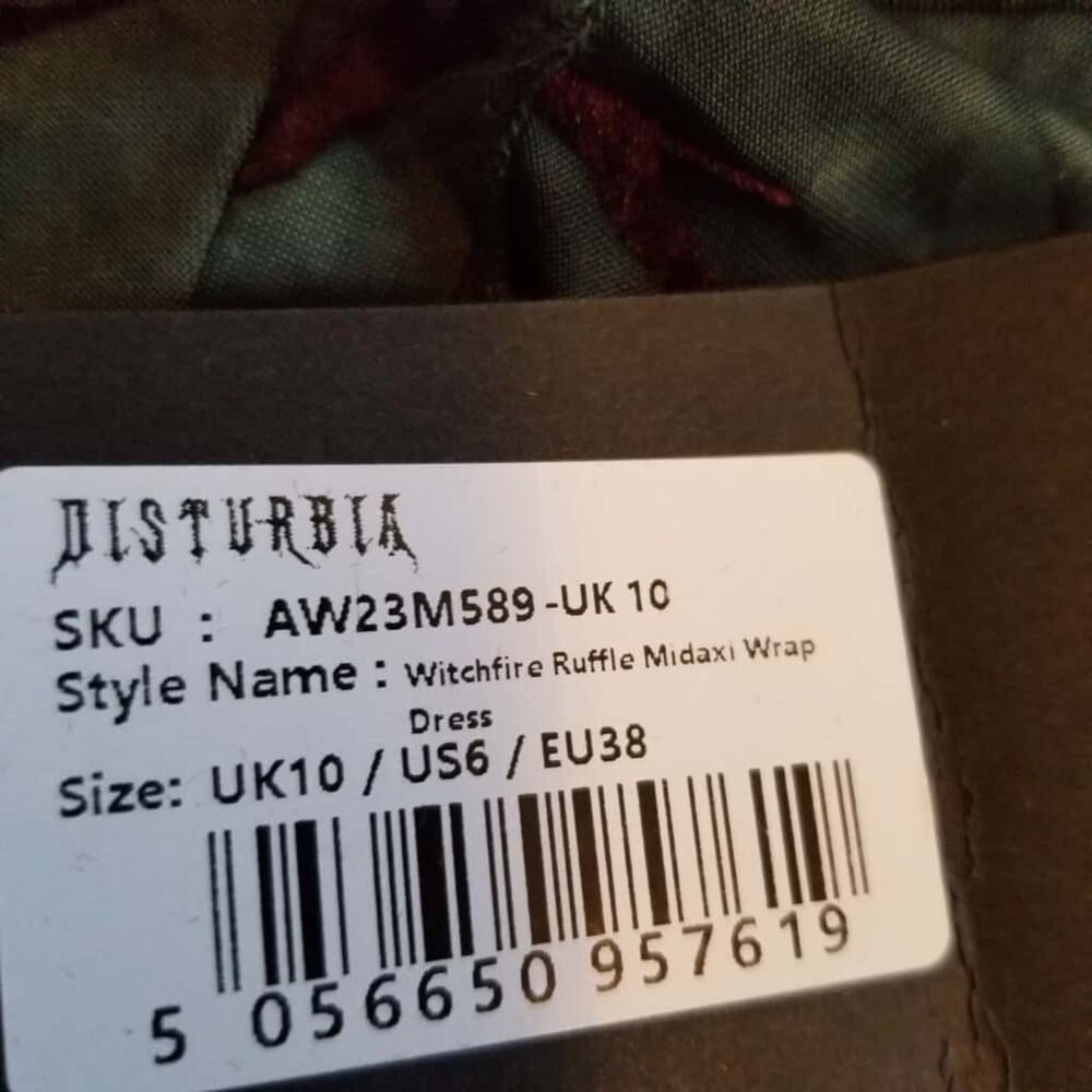 NWT Disturbia Witchfire Ruffle Midaxi Wrap Dress Size 6 - Picture 7 of 8